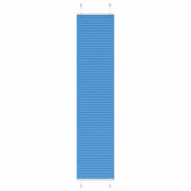 Berkfield Home Single Pleat Polyester Fabric Blind in Blue, W: 40 cm, H: 200 cm