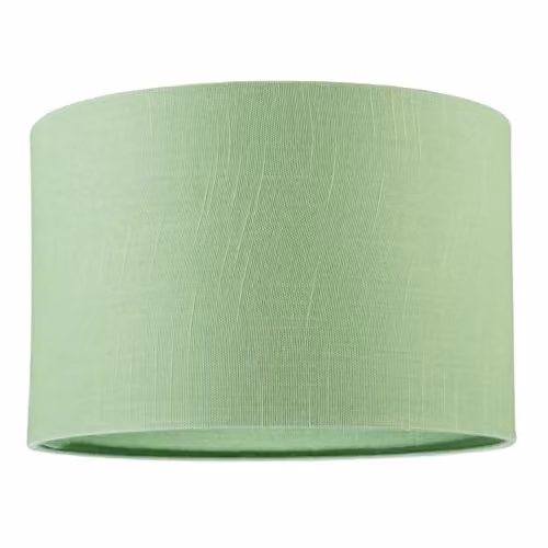 Happy Homewares Green Textured Linen Fabric Circular Lamp Shade W/D/H: 30 x 30 x 20 cm