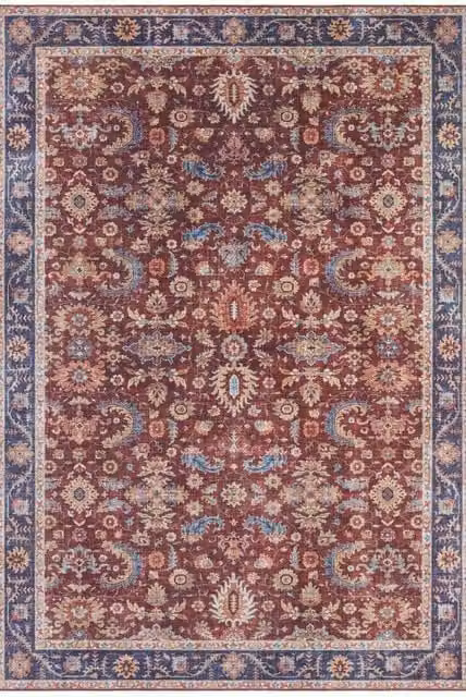 THE RUGS Vivana Oriental Vintage Medallion Low Pile Rug, Red and Multicolour, W: 160 cm, D: 230 cm – 1