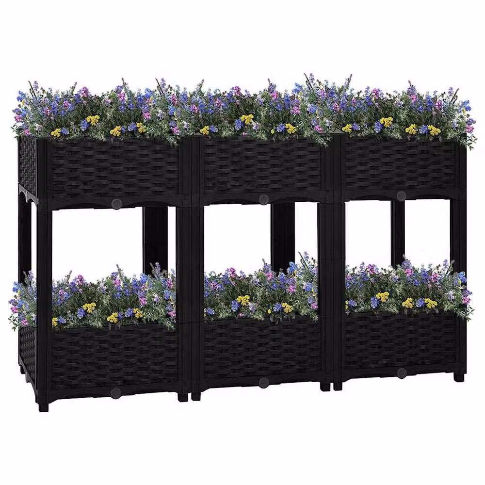 Berkfield Home Black Polypropylene Raised Bed W/D/H: 120 x 40 x 71 cm – 2