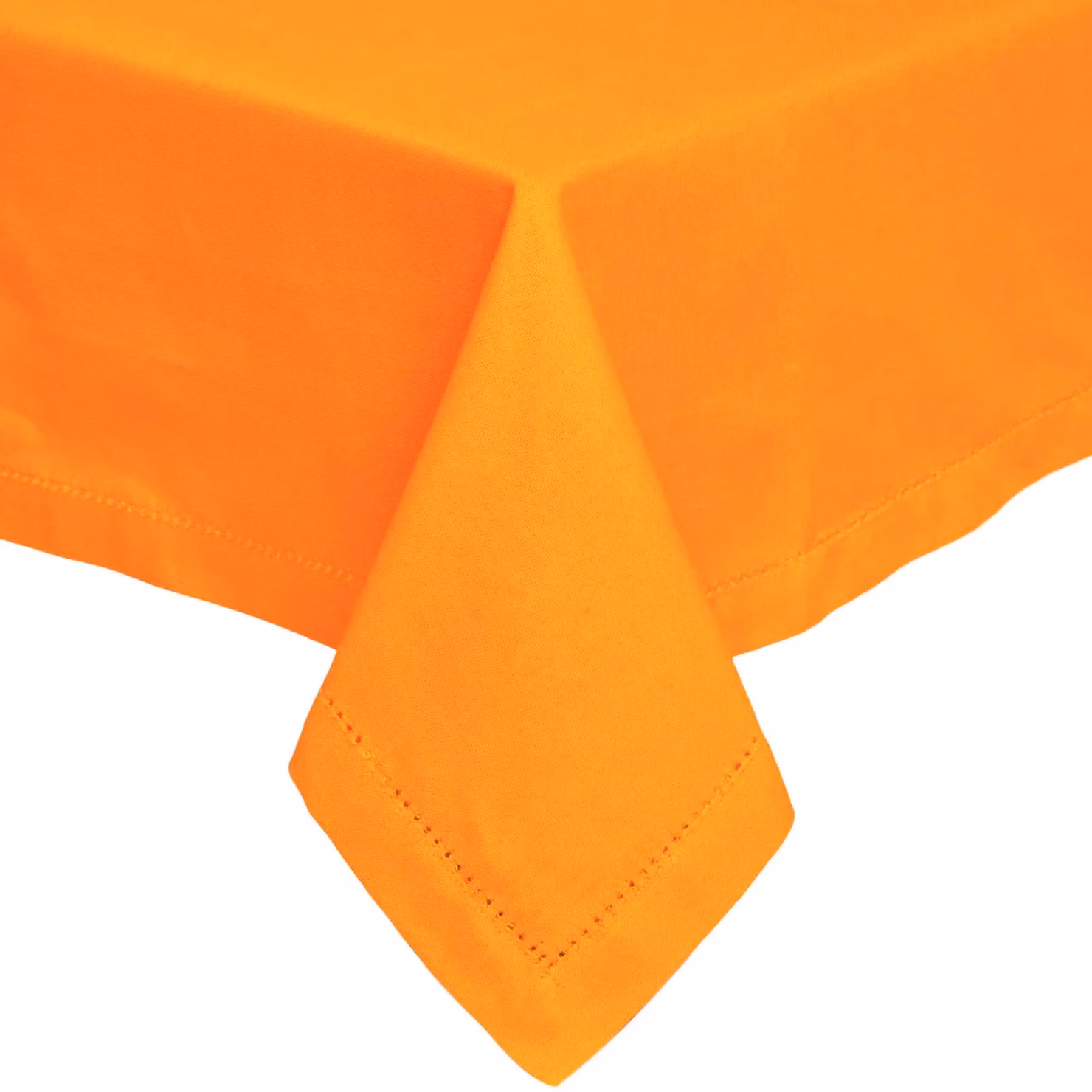 Homescapes Plain Cotton Tablecloth in Orange, W x W: 137 x 137 cm – 2