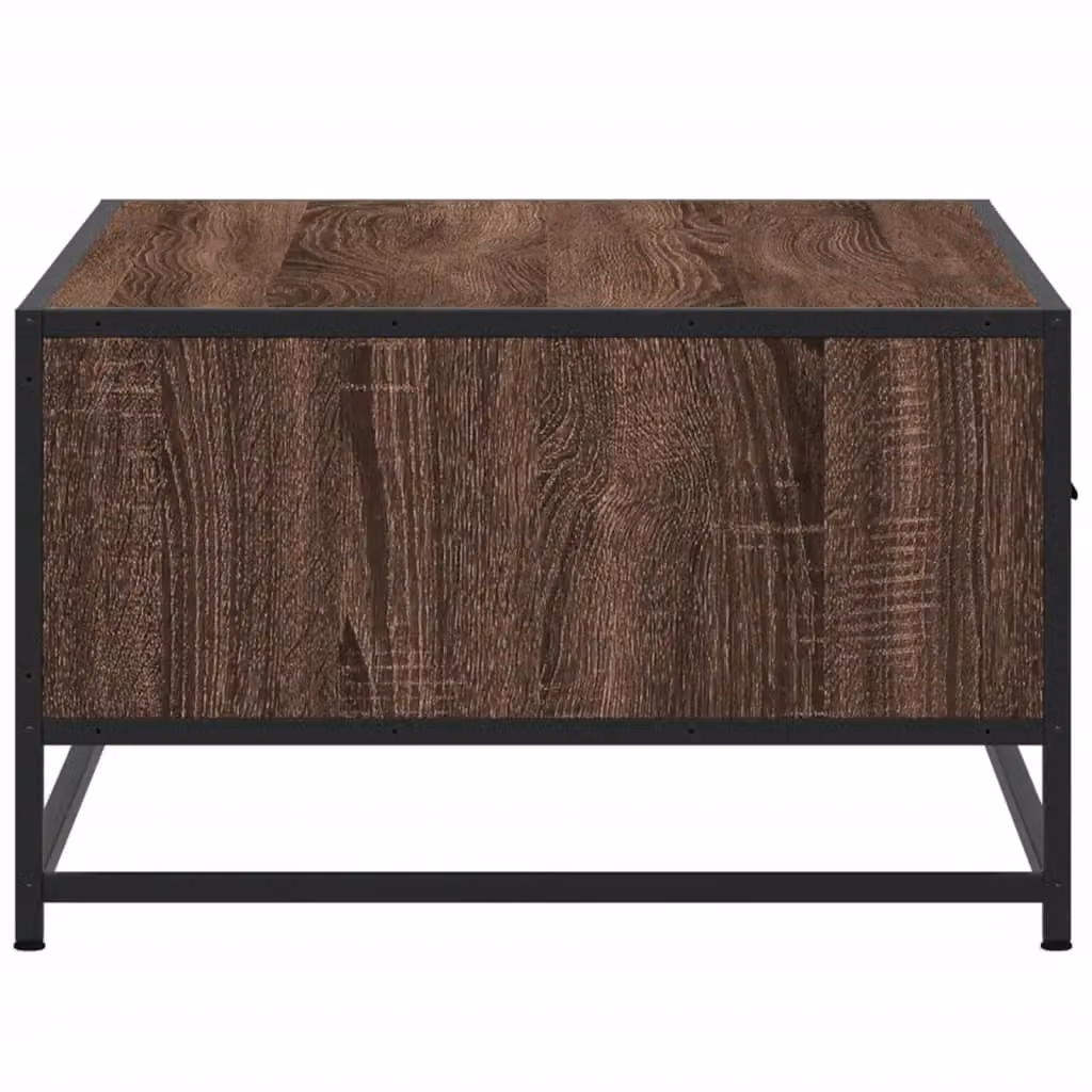 Berkfield Home Brown Oak Coffee Table with Metal Sled Base, W: 90 cm, D: 57 cm, H: 35 cm – 3