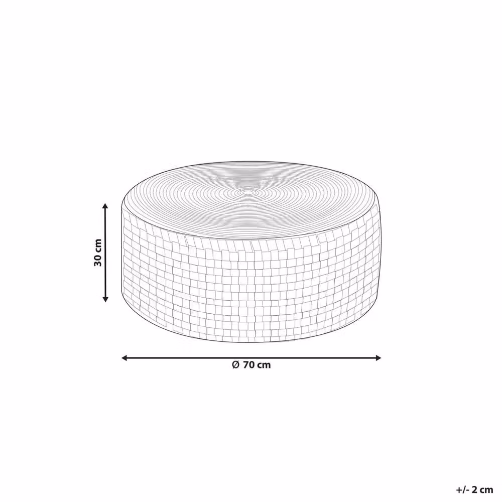 Wyld and Coco Handwoven Beige Round Outdoor Pouffe, Diameter: 70 cm – 3