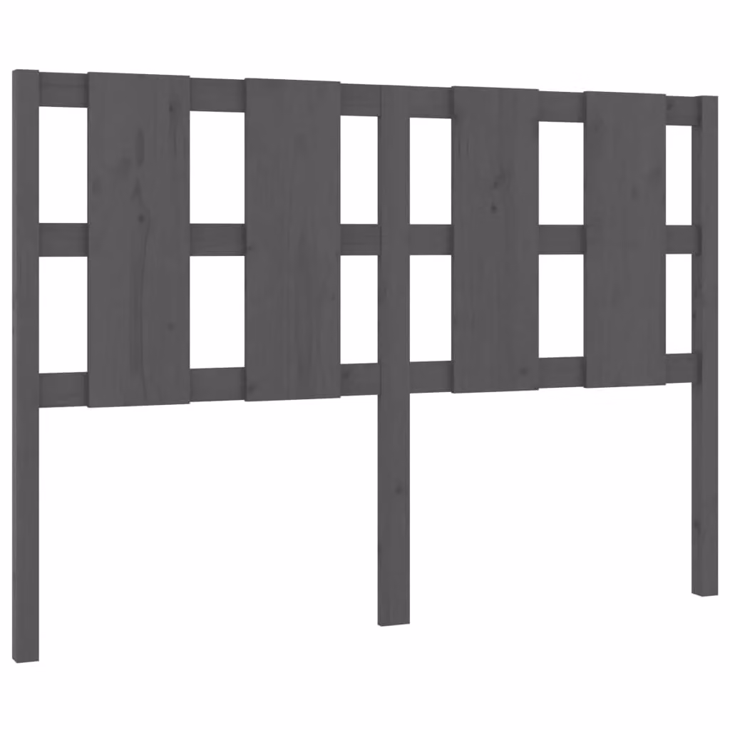Berkfield Home Grey Rustic Solid Pine Wood Bed Headboard W: 125.5 cm, D: 4 cm, H: 100 cm – 2
