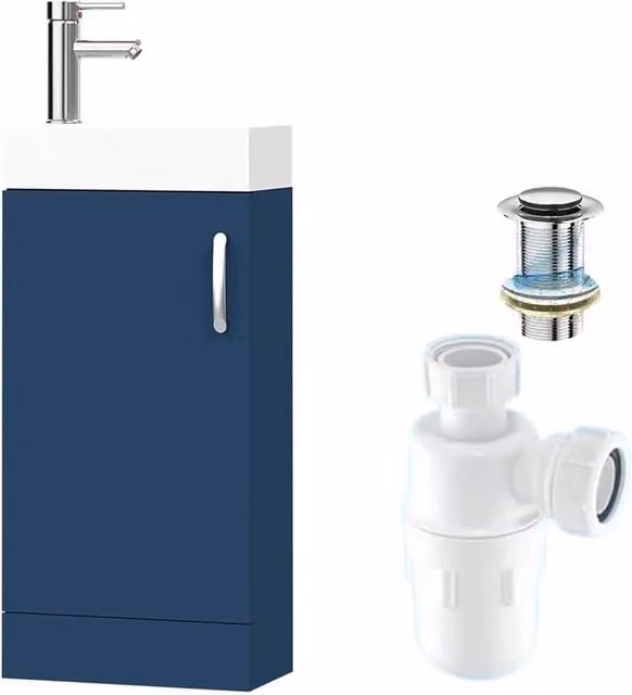 FORGEVIO Newyork Blue Freestanding Modern Glossy Bathroom Vanity Unit