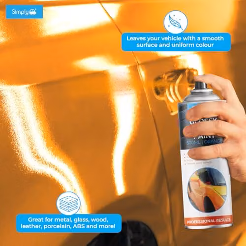 Simply Auto Glossy Orange Acrylic Spray Paint, 500 ml – 3
