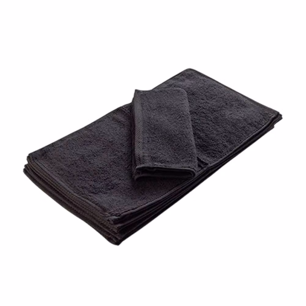 ARTG Black Cotton Terrycloth Guest Towel with Border – 2