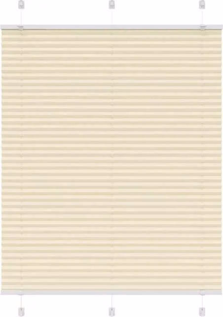 Berkfield Home Single Pleat Fabric Blind in Beige, W: 110 cm, H: 150 cm