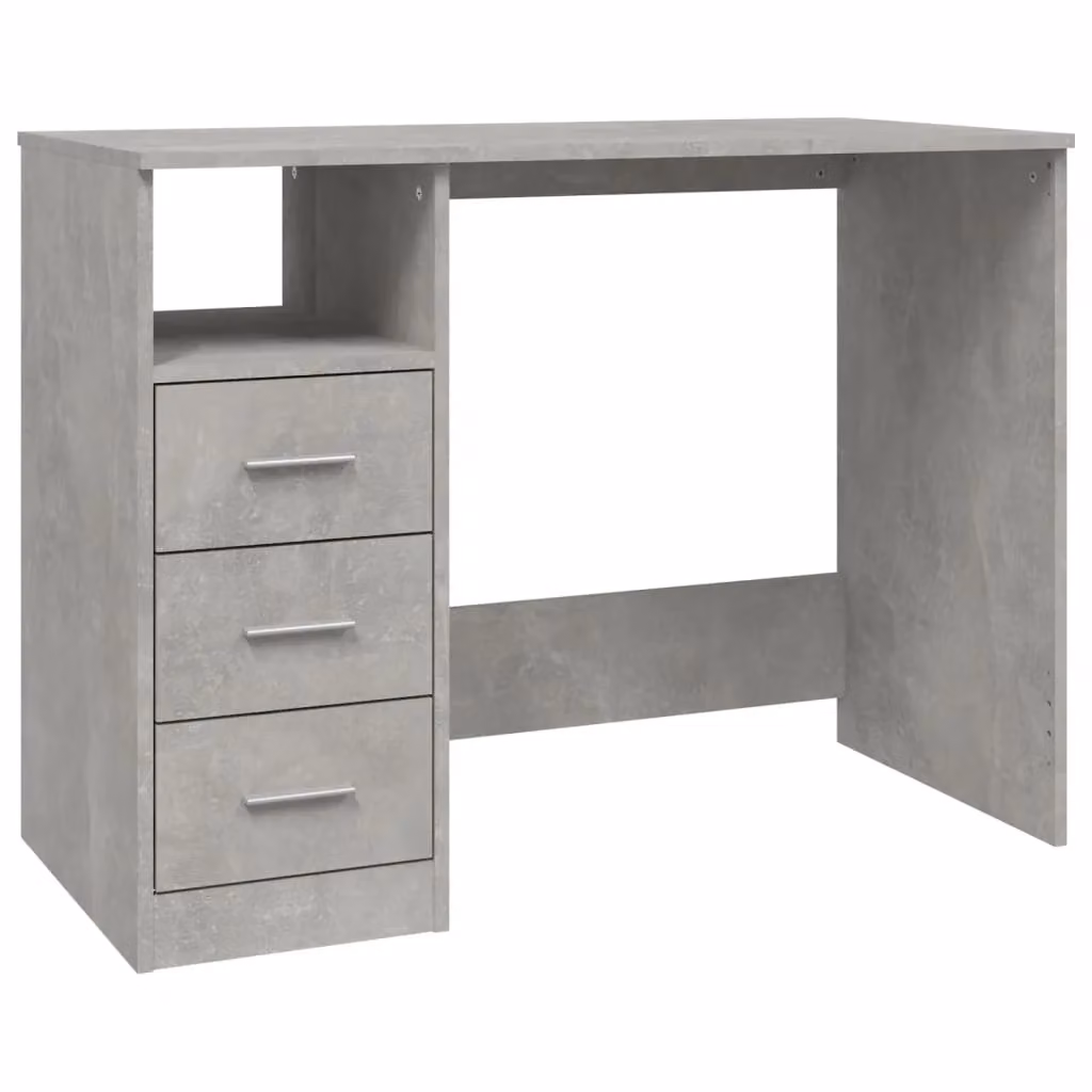 Berkfield Home Modern Computer Desk in Grey with Drawers, W/D/H: 102 x 50 x 76 cm – 2