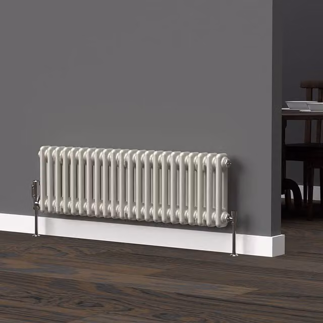 Lux Heat Horizontal Column Radiator in White, W: 101 cm, H: 30 cm