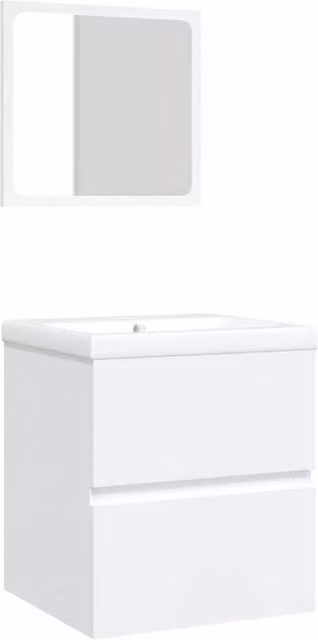 Berkfield Home White Glossy Bathroom Sink Cabinet with Basin and Mirror