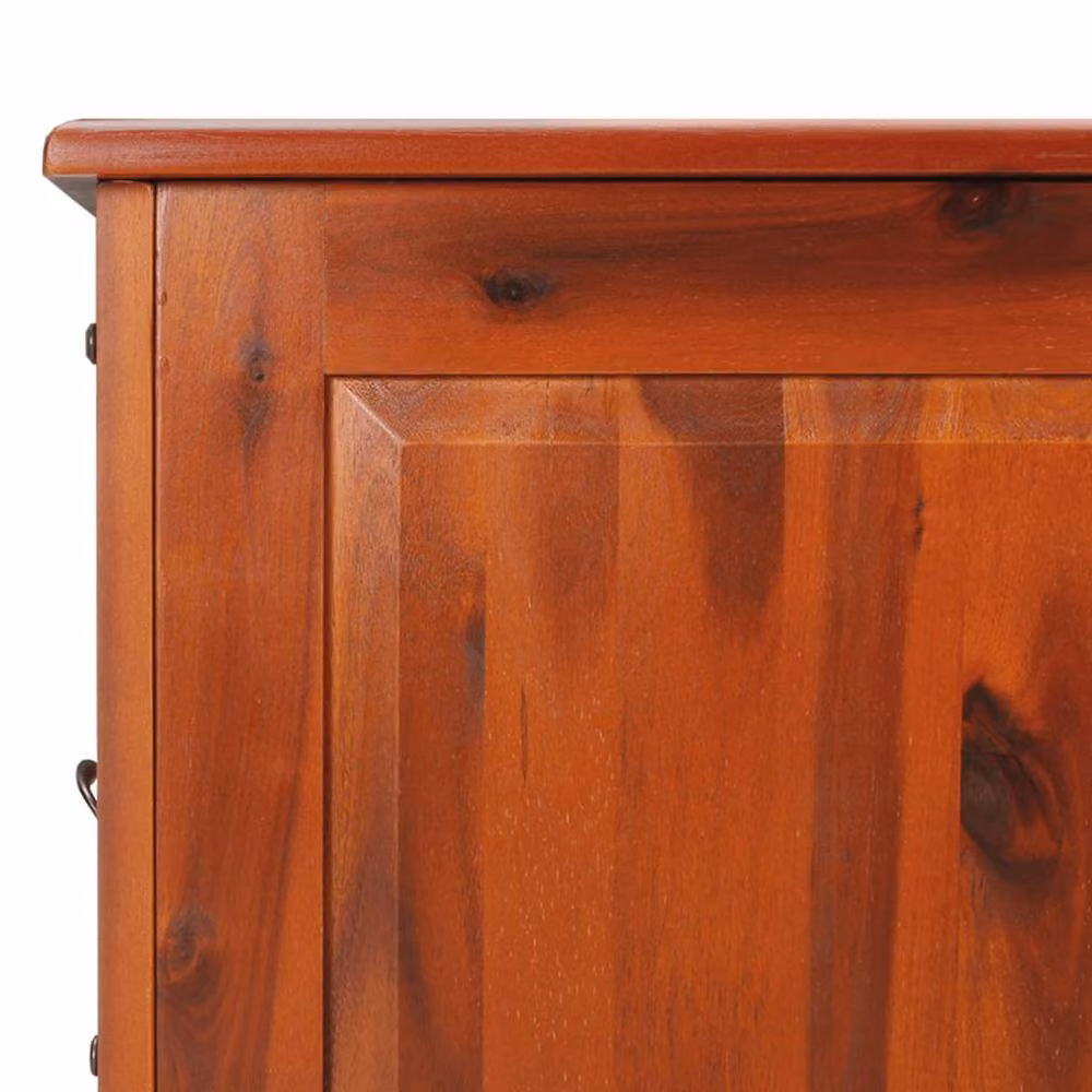 Berkfield Home Rustic Brown Acacia Wood Storage Chest with Lid – 4