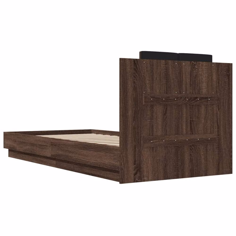Berkfield Home Modern Bed Frame in Brown Oak, W/D/H: 100 x 200 cm – 5
