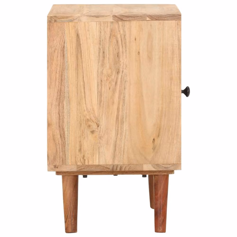 Berkfield Home Bedside Cabinet in Beige Solid Acacia Wood W/D/H: 40 x 30 x 50 cm – 3