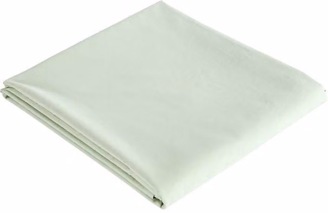 CHRISTY Pure Cotton Percale Double Flat Sheet in Green, W: 140 cm, L: 200 cm