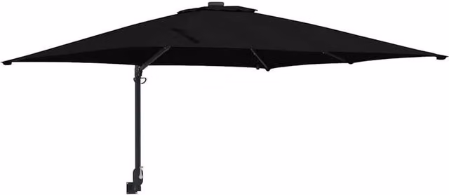 Berkfield Home Black Garden Parasol with Polyester Fabric, W: 248.5 cm, D: 247.5 cm, H: 119 cm