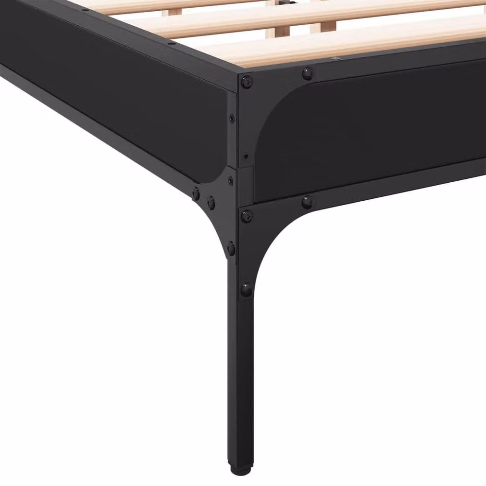 Berkfield Home Small Double Bed Frame in Black, W/D/H: 120 x 200 cm – 4