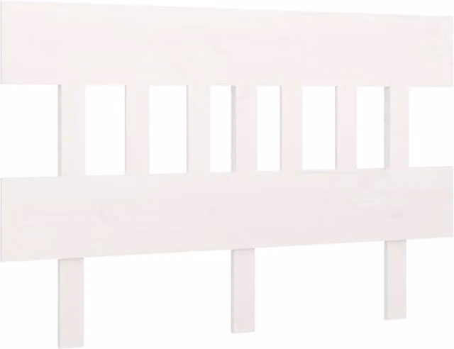 Berkfield Home White Solid Pine Wood Bed Headboard, W: 123.5 cm, D: 3 cm, H: 81 cm