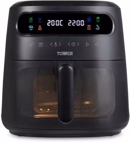 Tower Vortx Vizion 7.5L Hot Air Fryer with Digital Display, 1900W, Black