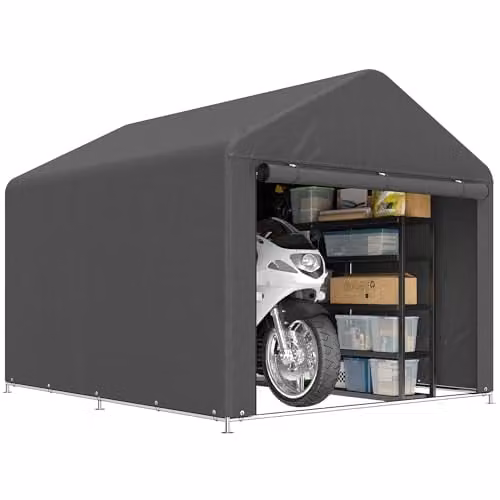 Outsunny Waterproof Garden Storage Shed in Dark Grey with Single Door and Gable Roof