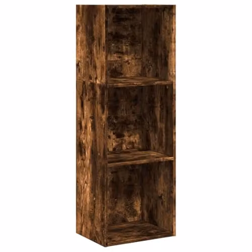 vidaXL Rustic Smoked Oak Bookcase in Brown, W/D/H: 40 x 30 x 114 cm – 1
