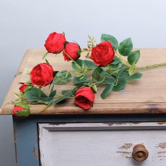 Kingsbury Gifts Red Artificial Peony Rose Spray