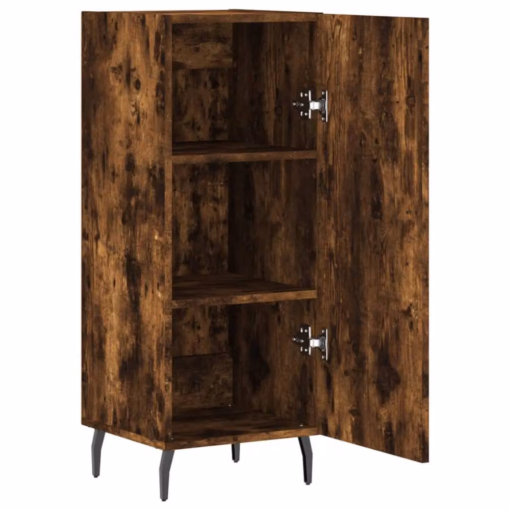 Berkfield Home Modern Smoked Oak Sideboard in Brown, W/D/H: 34.5 x 34.0 x 90.0 cm – 4