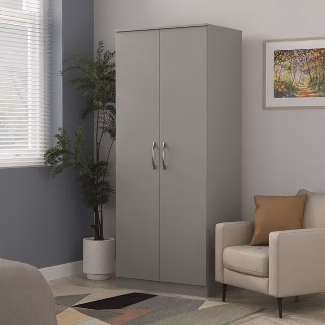 Avon Plain Wardrobe in Dusk Grey, Width: 76.2 cm
