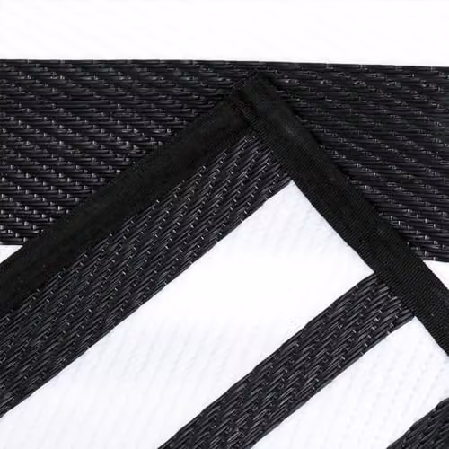 Charles Bentley Striped Woven Outdoor Garden Rug, Black and Multicolour, W/D: 170 x 120 cm – 3