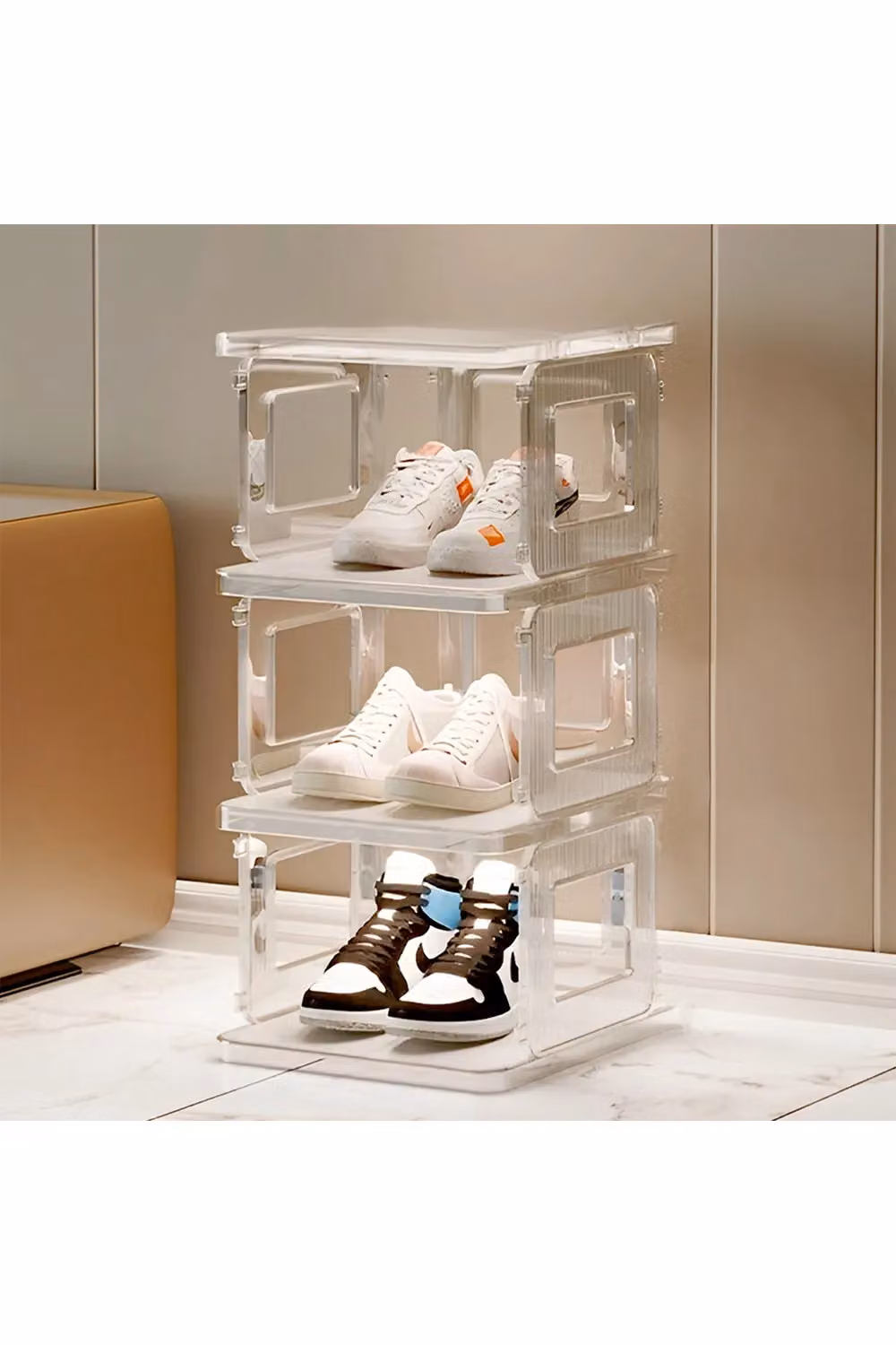 Living and Home 3-Layer Detachable Transparent Plastic Shoe Rack – 3
