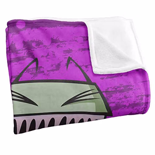 LOGOVISION Invader Zim Scream Silky Touch Super Soft Fleece Throw Blanket, White, W/D/H: 152 x 127 x 1 cm – 2