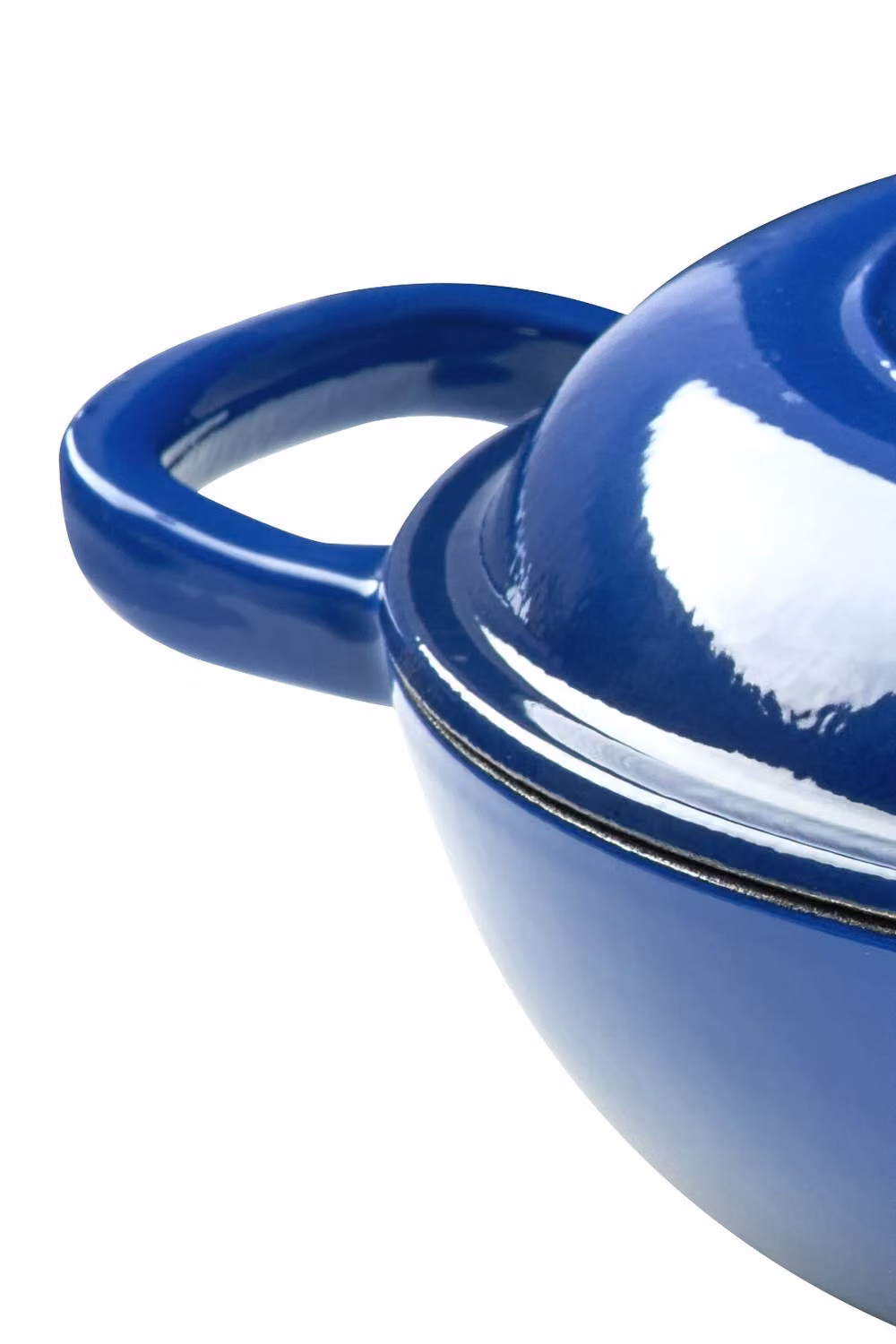 Garden Sanctuary Blue Enamelled Cast Iron Casserole Pot with Lid, 3.2 l – 4