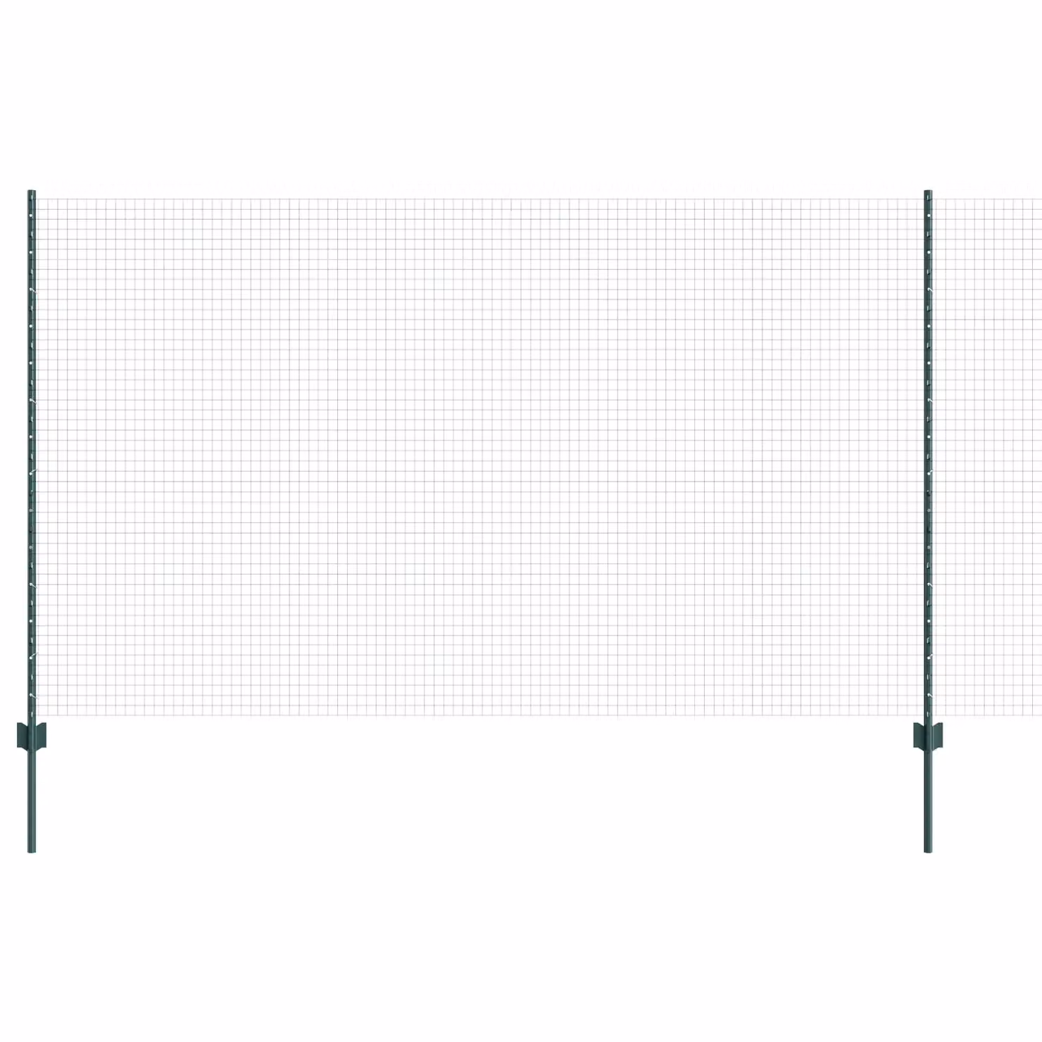 Berkfield Home Green Steel Welded Wire Fence with 5 U Posts, W: 140 cm, L: 10 m – 2