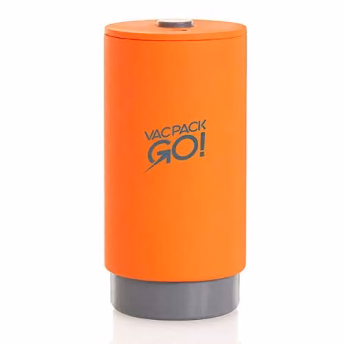 JML Vac Pack Go Travel Vacuum Storage Bags with USB Air Pump, Orange, 4 Pack