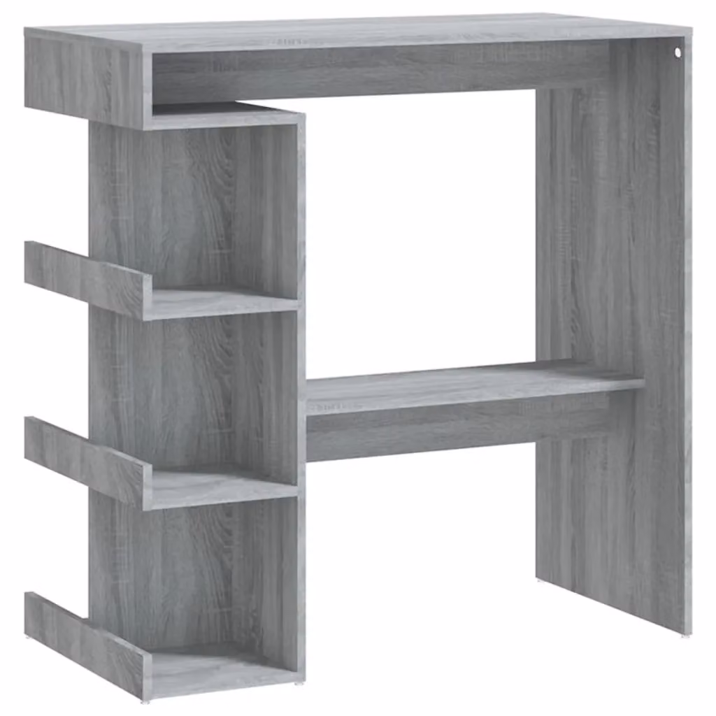 Berkfield Home Bar Table with Storage Rack in Grey Sonoma, W: 100 cm, D: 50 cm, H: 101.5 cm – 2
