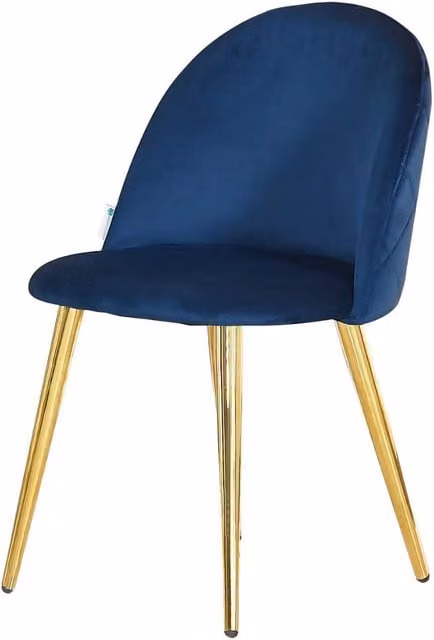 Life Interiors Lucia Velvet Dining Chair in Royal Blue with Gold and Wood Accents – 2