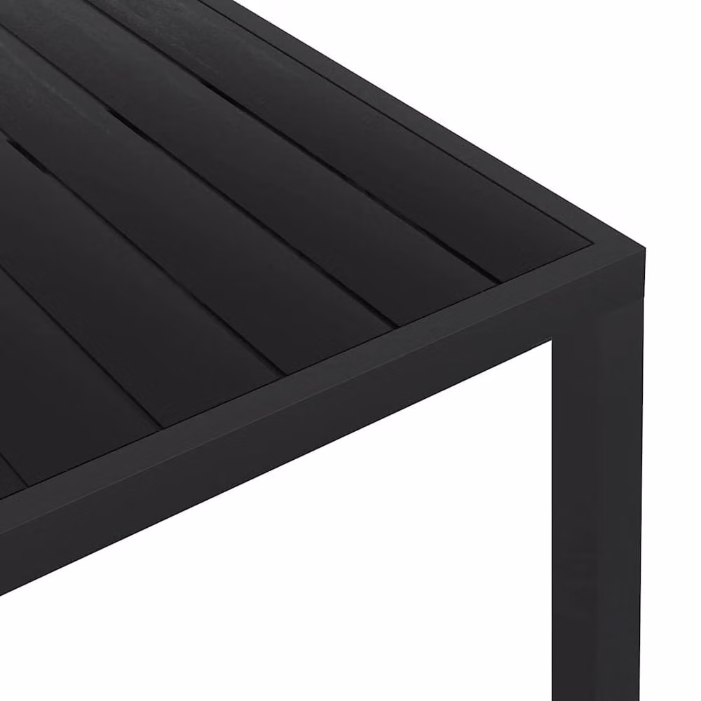 Berkfield Home Black Rectangular Garden Table in Powder Coated Aluminium and WPC, W/D/H: 185 x 90 x 74 cm – 3