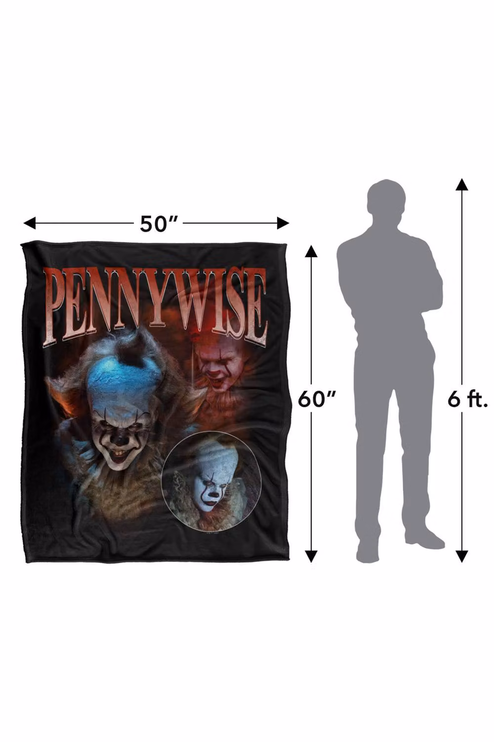 LOGOVISION It 2017 Pennywise Bootleg Super Soft Silky Touch Fleece Throw Blanket, Multicolour, W: 127 cm x D: 152.4 cm – 8