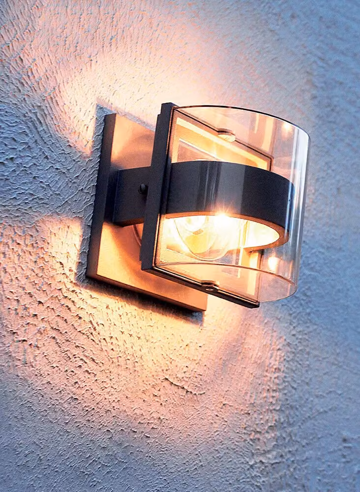 Loops Modern Grey Outdoor IP54 Up and Down Wall Light with E27 60W LED Compatibility – 2