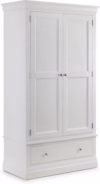 Cheshire Premium Ardena 2 Door and 1 Drawer Wardrobe in White – 1