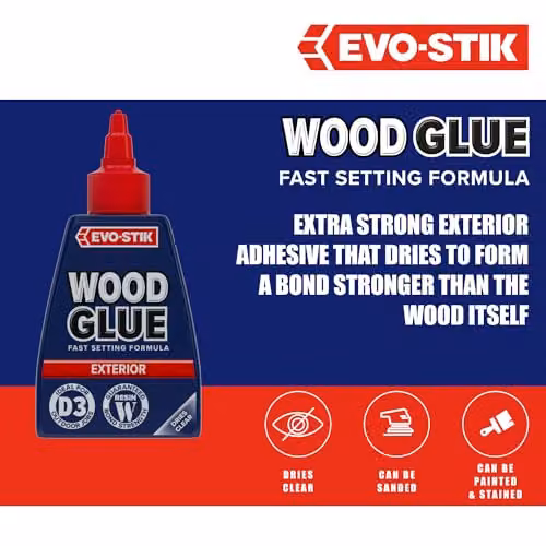 Evostik Exterior Wood Glue D3 Weatherproof Rapid Setting Dispersion 125ml – 3