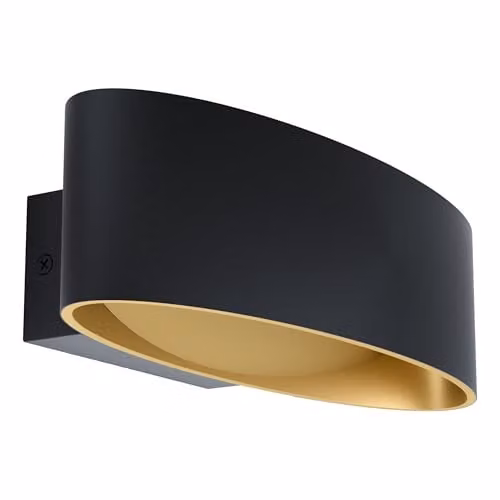 Eglo Maccacari LED Wall Light in Black and Gold/Brass