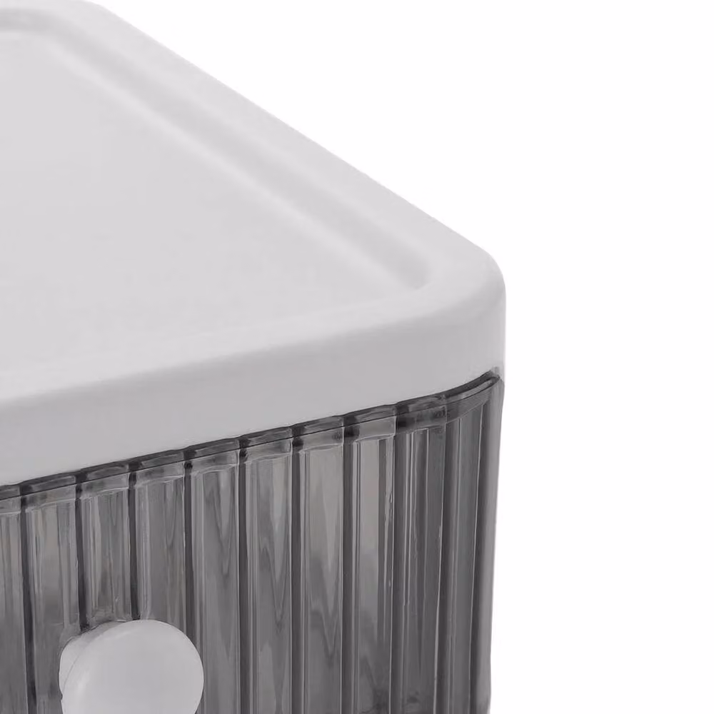 EONLION 4 Tier Plastic Desktop Organiser Storage Unit, White, W: 50 cm, D: 50 cm, H: 50 cm – 4