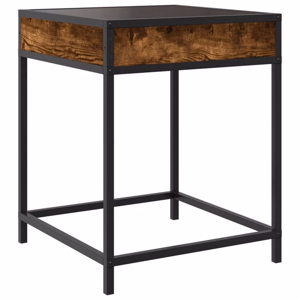 Berkfield Home Infinity LED Coffee Table in Smoked Oak Brown, W/D/H: 40 x 40 x 51 cm – 4