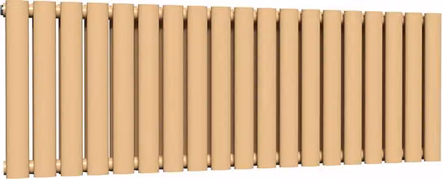 Lux Heat Oval Horizontal Double Radiator in Caramel Fudge, W: 114 cm, H: 40 cm