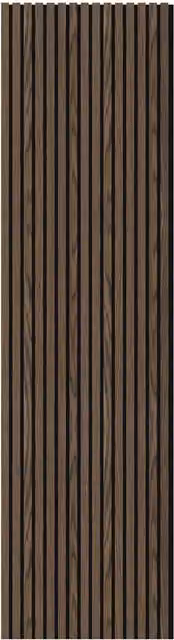2 Pack Smoked Walnut Flame Retardant Acoustic Slat Wall Panels in Brown MDF