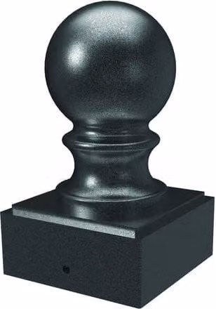 Steel Fortitude Round Fence Ball Post Cap, 50mm, Black