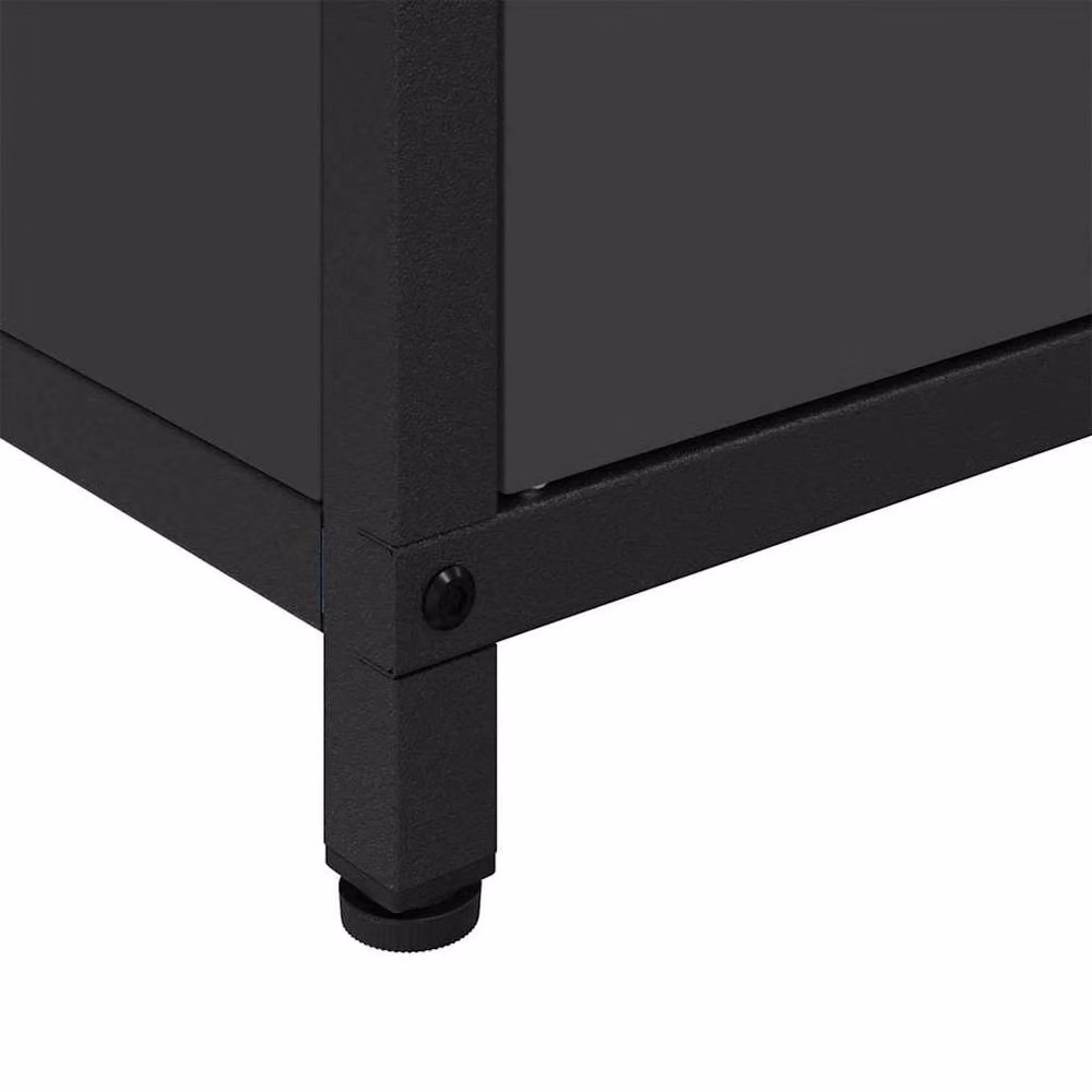 Berkfield Home Industrial Black Steel Kitchen Storage Cabinet with Internal Shelves and Hinged Doors – 6