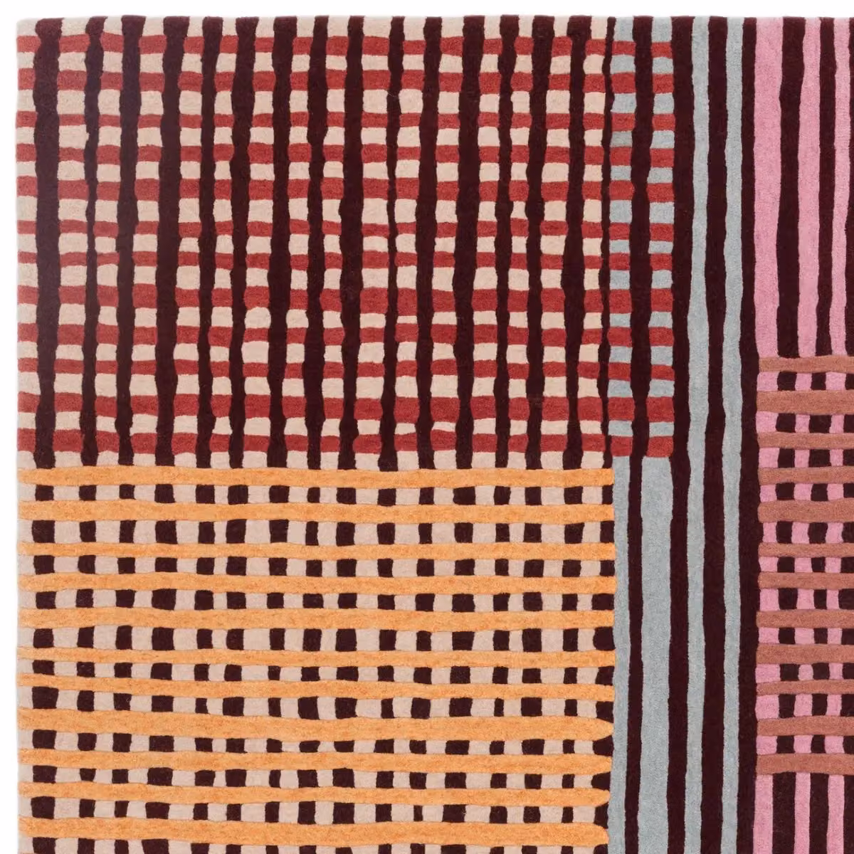 The Rug Shop UK Red and Multicolour Handmade Wool Modern Abstract Area Rug, W/D: 120 x 170 cm – 3