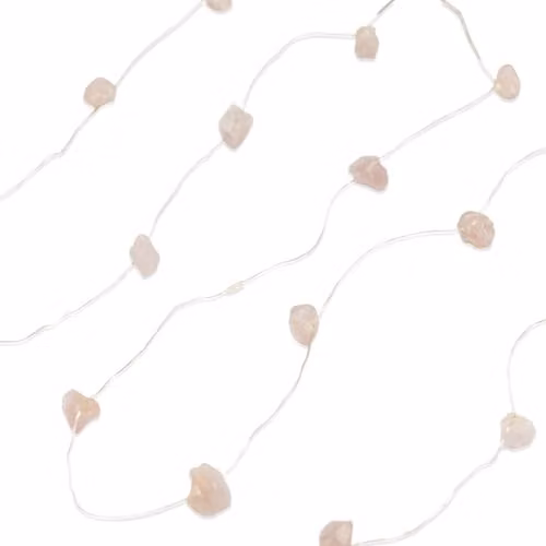 ValueLights Battery Operated Rose Quartz Natural Crystal String Lights in Pink with Warm White LED – 4